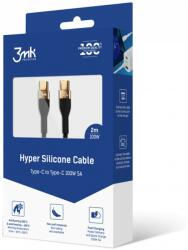 3mk Protection Кабел 3MK Hyper Silicone Cable (CC2-100-01B), от USB-C(м) към USB-C(м), 2m, 100W, черен (CC2-100-01B)