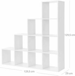 VASAGLE Design könyvespolc / tároló polc - Vasagle Loft - 130 x 130 cm (fehér) (LBC10WTV1)