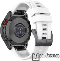  Okosóra szíj - FEHÉR - szilikon, 22mm széles, QUICKFIT - Garmin Fenix 7 / 6 / 6 Pro / 6 Sapphire / Instinct / 5 / 5 Plus / 5 Plus Sapphire / Forerunner 935 / 745 / 945 / Quatix 3