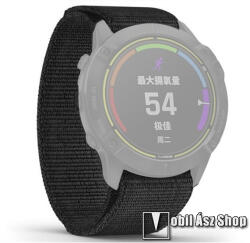 Okosóra szíj - 22mm széles, szövet, tépőzáras - FEKETE - Garmin fenix 5 / Fenix 5 Plus / Forerunner 935 / Forerunner 945 / Approach S60 / Quatix 5 / Quatix 5 Sapphire