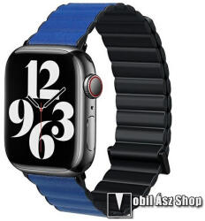  Okosóra mágneses loop szíj - KÉK / FEKETE - szilikon, mágneses - APPLE Watch Series 1/2/3 38mm / 4/5/6/SE 40mm / 7/8/9 41mm