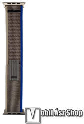  Okosóra szíj - SÖTÉTSZÜRKE - szövet­, sport, tépőzár, állítható - APPLE Watch Series 1/2/3 38mm / 4/5/6/SE 40mm / 7/8/9 41mm