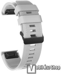 Okosóra szíj - SZÜRKE - szilikon, textúrált minta, 26mm széles, QUICKFIT - Garmin Fenix 7X / 5X Plus / 5X Plus Sapphire / 6X / 6X Sapphire / 6X Pro / 6X Pro Solar / 6X Pro Sapphire / Quatix 3 / Descen
