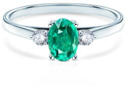 SAVICKI Inel Secret Garden: aur alb, smarald - savicki - 7 380,00 RON