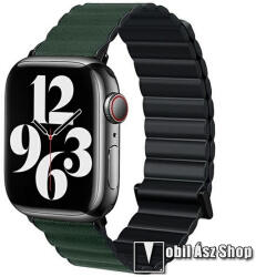 Okosóra mágneses loop szíj - ZÖLD / FEKETE - szilikon, mágneses - APPLE Watch Series 1/2/3 38mm / 4/5/6/SE 40mm / 7/8/9 41mm