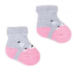  Yo! Baby frottír zokni 3-6 hó - szürke/rózsaszín maci - babyshopkaposvar