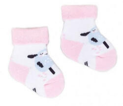 Yo! Baby frottír zokni 3-6 hó - fehér/rózsaszín bárány - babyshopkaposvar