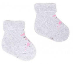  Yo! Baby frottír zokni 3-6 hó - szürke/rózsaszín - babastar