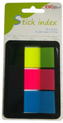 Evo Jelölőcímke 45x20mm, 3x20lap, műanyag 3 neon szín EVOffice (EV6D11) - bestoffice