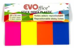 Evo Jelölőcímke 20x50mm, 4x25lap, papír, vegyes neon színek EVOffice (EV6D01) - best-toner