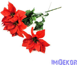 Mikulásvirág szálas selyemvirág 50cm D13cm - Piros