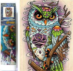 NORIMPEX - Puzzle Pictură cu diamant: Bufniță înțeleaptă 30x40cm - 1 - 39 piese
