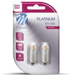 m-tech Bec LED Platinum, R5W, BA15s, 12-24V, 1W, CANBUS, lumina alba, 2 bucati (LB833W-02B)