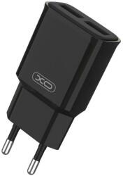XO L92C 2.4A töltő (Fekete) - dupla USB csatlakozó