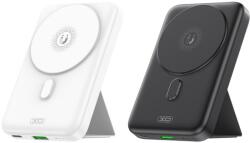 XO PR211 power bank 10000 mAh (Fekete) - vezeték nélküli töltés 15W, mágneses, támasztékkal