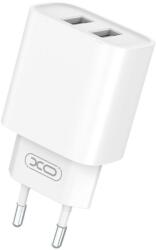XO CE02C töltő adapter, 2x USB-A, lightning kábellel fehér