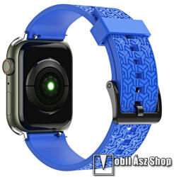 Okosóra szíj - KÉK - 3D minta, állítható - APPLE Watch Series 1/2/3 38mm / 4/5/6/SE 40mm / 7/8/9 41mm