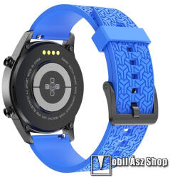 Okosóra szíj - KÉK - 3D minta, 22mm széles - HUAWEI Watch GT 3 46mm / GT 3 Pro 46mm / Watch 3 46mm / Watch 3 Pro 48mm / SAMSUNG Watch3 45mm / Xiaomi Watch S2 / Amazfit GTR 4 46mm