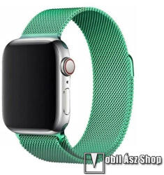  Okosóra milánói szíj - VILÁGOSZÖLD - fém ötvözet, mágneses - APPLE Watch Series 1/2/3 42mm / 4/5/6/SE 44mm / 7/8/9 45mm / Ultra / Ultra 2 49mm