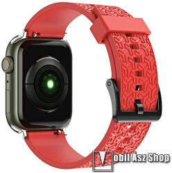  Okosóra szíj - PIROS - 3D minta, állítható - APPLE Watch Series 1/2/3 38mm / 4/5/6/SE 40mm / 7/8/9 41mm