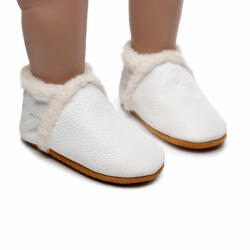 SuperBaby Pantofiori albi imblaniti pentru fetite - Lulu