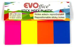 Evo Jelölőcímke 20x50mm, 4x25lap, papír, vegyes neon színek EVOffice (54016) - upgrade-pc
