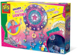 SES Creative Set creativ copii - Capcana de vise cu ghirlanda luminoasa cu tematica galaxie (14768) - drool