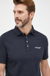 Giorgio Armani pamut póló sötétkék, nyomott mintás - sötétkék S - answear - 22 990 Ft