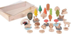 TickiT Set de 37 figurine din lemn pentru activitati educative Padurea (TIK73552) - drool