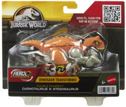 Mattel Jurassic World Fierce Changers Double Danger Dinozaur Transformabil Carnotaurus Si Stegosaurus (mthlp05_hlp07) - drool