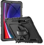 Haffner Tech-Protect TP660317 Samsung X610/X616B/X810/X816B Galaxy Tab S9+/S9 FE+ 12.4 ütésálló fekete tablet tok + üveg (TP660317)