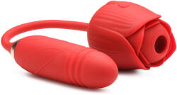 Bloomgasm Romping Rose 10X Suction Rose & Thrusting Vibrator Red Vibrator
