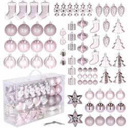 SPRINGOS Christmas Tree Balls 77 bucăți - roz (CA0158)