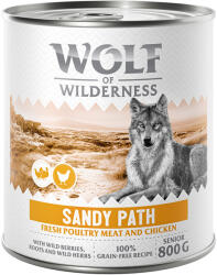 Wolf of Wilderness 6x800g Wolf of Wilderness Senior nedves kutyatáp - Sandy Path - Szárnyas csirkével