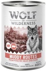 Wolf of Wilderness 6x400g Wolf of Wilderness Senior "Expedition" - Sok szárnyassal nedves kutyatáp - Muddy Routes - Szárnyas sertéssel