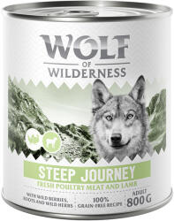 Wolf of Wilderness 6x800g Wolf of Wilderness nedves kutyatáp - Steep Journey - Szárnyas báránnyal