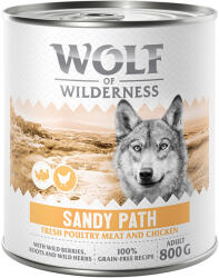 Wolf of Wilderness 6x800g Wolf of Wilderness nedves kutyatáp - Sandy Path - Szárnyas csirkével