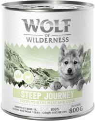 Wolf of Wilderness 6x800g Wolf of Wilderness Junior Expedition nedves kutyatáp - Steep Journey - Szárnyas báránnyal