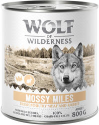 Wolf of Wilderness 6x800g Wolf of Wilderness nedves kutyatáp - Mossy Miles - Szárnyas nyúllal
