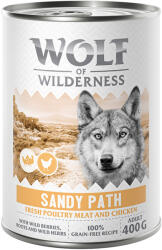 Wolf of Wilderness 6x400g Wolf of Wilderness Adult "Expedition" - Sok friss szárnyassal nedves kutyatáp - Sandy Path - Szárnyas csirkével
