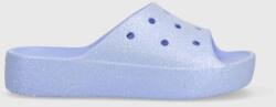 Crocs papuci Classic Platforn Glitter Slide femei, culoarea violet, cu platformă 208233 PPYX-KLD0RN_04X