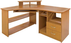  AX-CT32/J íróasztal (bükk) bútorlapos fiókos, sarok, nyitott, rátét, 2 fiókos
