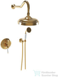 Bugnatese OXFORD termsztátos falsík alatti zuhanyrendszer 20 cm-es fejzuhannyal, kézizuhannyal, arany 6364DO (6364DO)