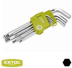 Extol Craft 66001 hosszított imbuszkulcs készlet gömbvéggel 1, 5-10 mm, CrV - 9 db (66001)