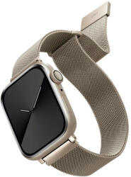 Apple Watch 1-6, SE (38 / 40 mm) / Watch 7-8 (41 mm), fém pótszíj, milánói stílus, mágnes zárral, Uniq Dante, csillagfény - tok-shop