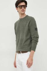 Calvin Klein gyapjúkeverék pulóver férfi, zöld - zöld M