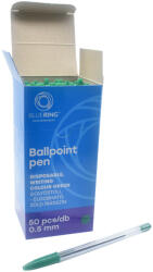 BLUERING Golyóstoll eldobható kupakos Bluering® , írásszín zöld 10 db/csomag (JJ20103C)