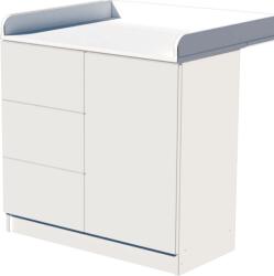  Peti Uno 1 ajtós, 3 fiókos 90-es pelenkázó szekrény PUSH OPEN rendszerrel - Fehér