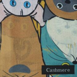 Onore Fular dama, Onore, maro, portocaliu si negru, 202 x 71 cm, casmir, model pisici
