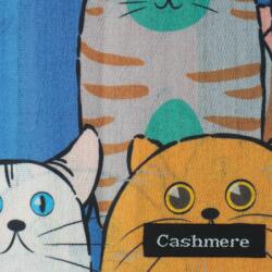 Onore Fular dama, Onore, albastru, roz si portocaliu, 202 x 71 cm, casmir, model pisici